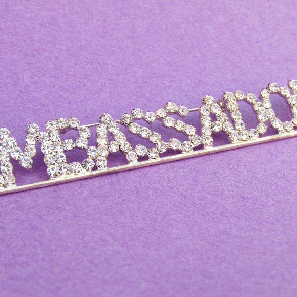 Vintage Brooch Ambassador Rhinestone - Picture 1 of 3